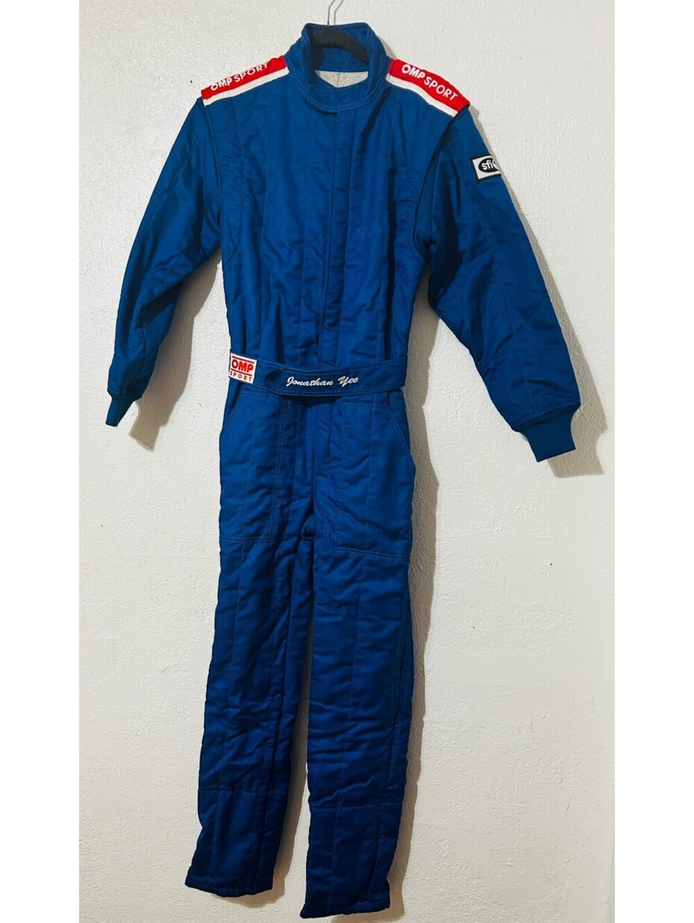 OMP Sport OS 20 Racing Suit Boot Cut Blue Nomex Fire Overalls Auto Men Small S